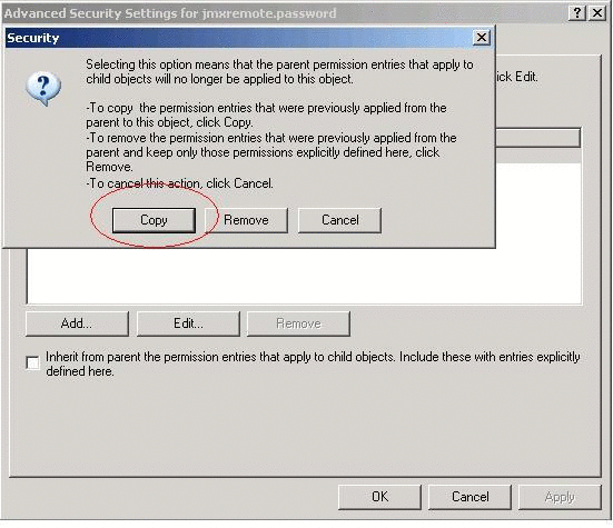 Copying permissions from the parent.